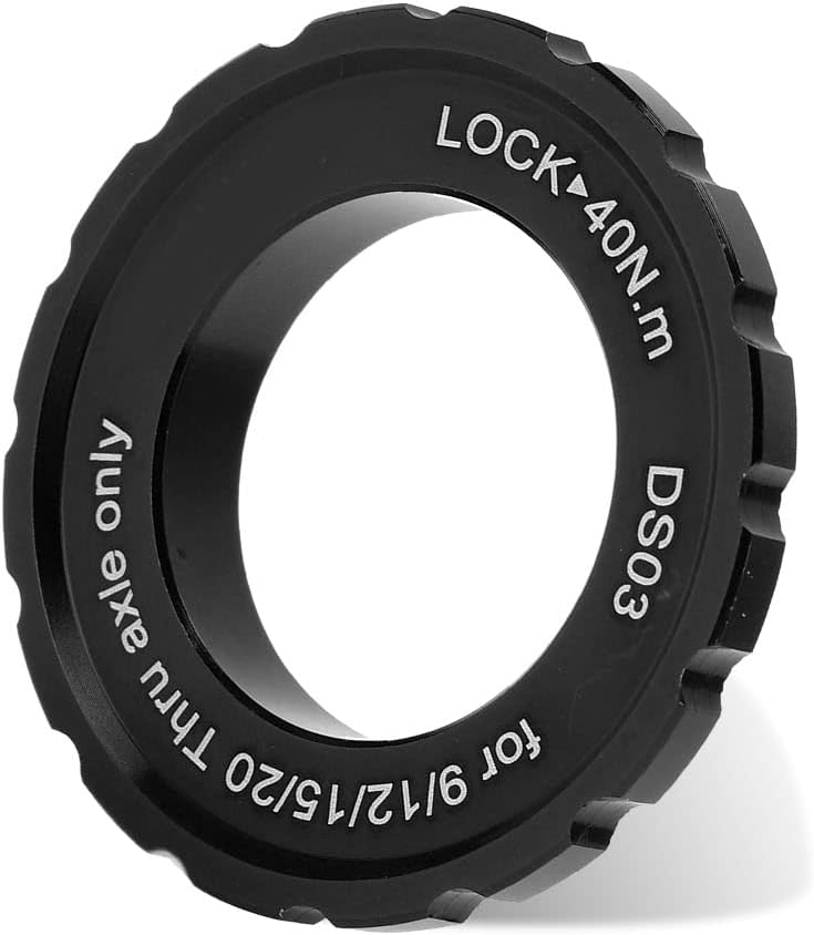 OUKENS Centerlock Lockring, Rust Resistant Anti Deformation Universal Aluminum Alloy Centerlock Lock Cover Ring Disc Rotor Lockring Bike Accessory Centerlock Rotors Tool for Bike Mountain（Black） - Image 1